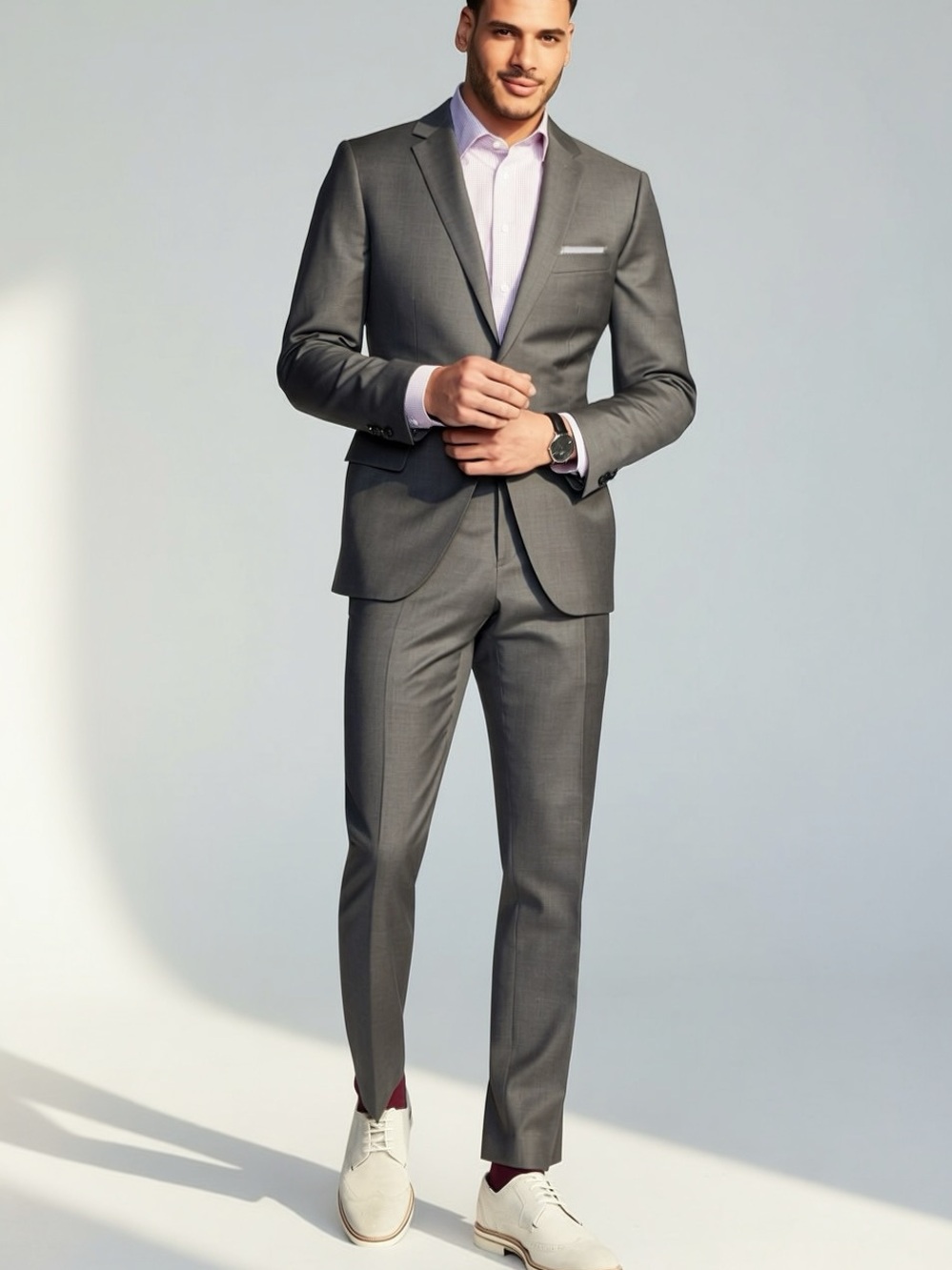 Zara Men's Taupe Two-Piece Suit